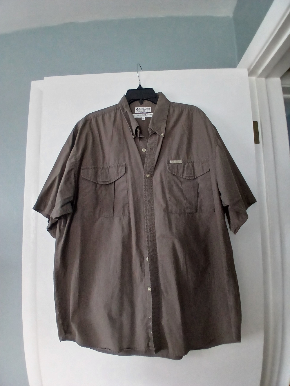 Men's Short Sleeve Casual Button-Down Shirt in Taupe by Columbia